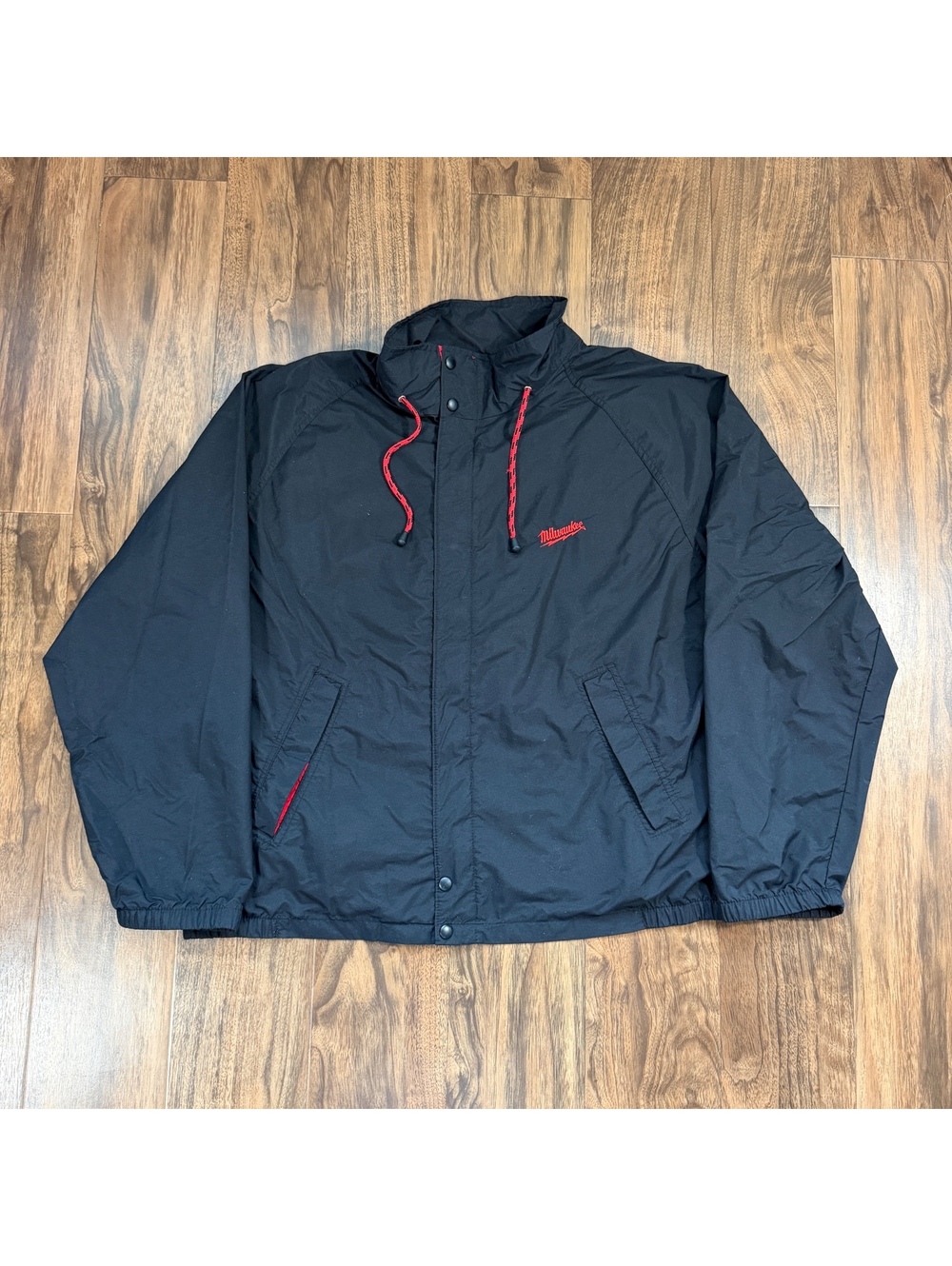 Vintage Swingster Milwaukee Tool Windbreaker Jacket USA Mens XL Black Red